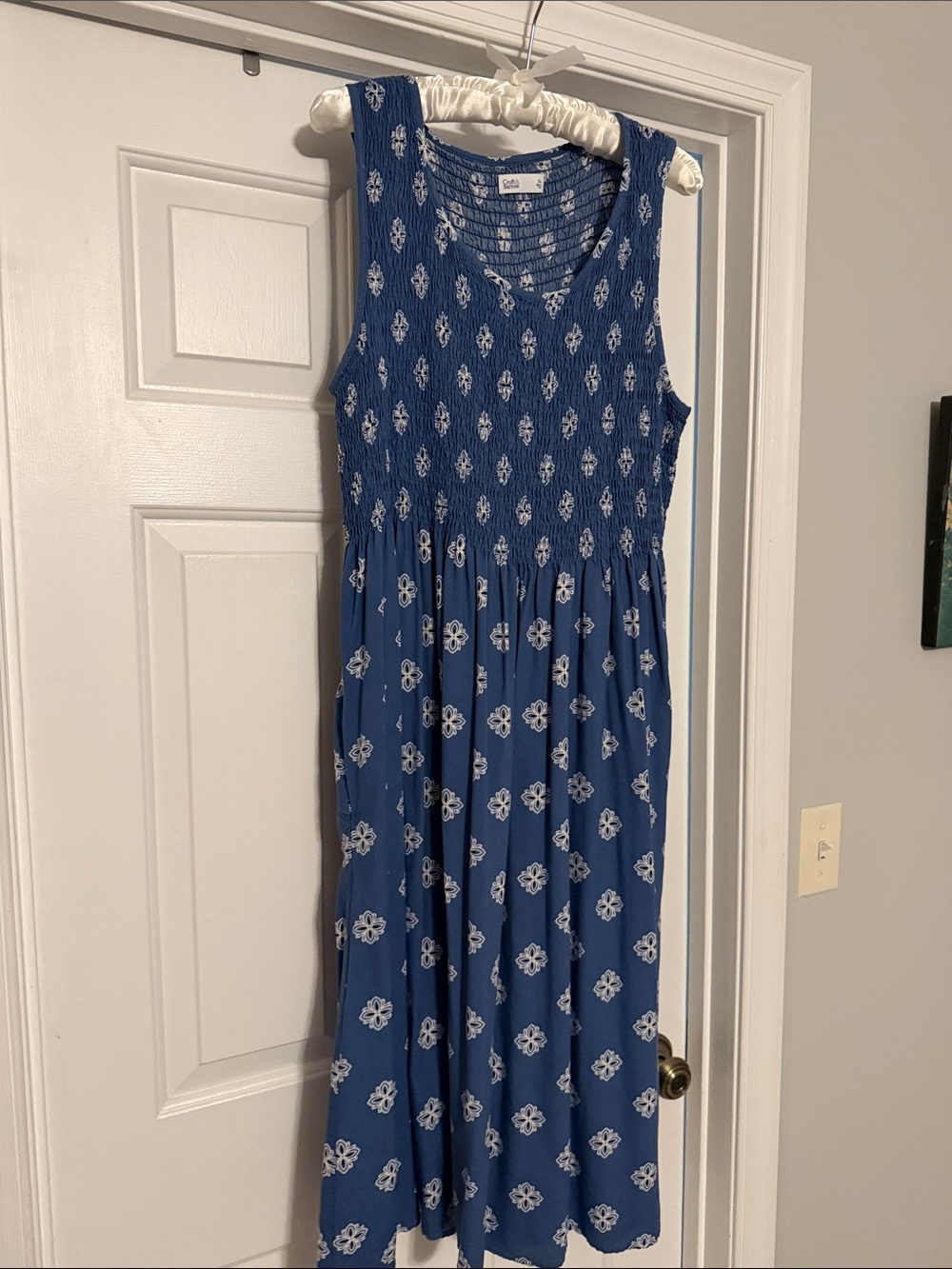 croft & barrow Blue Floral Smocked Dress